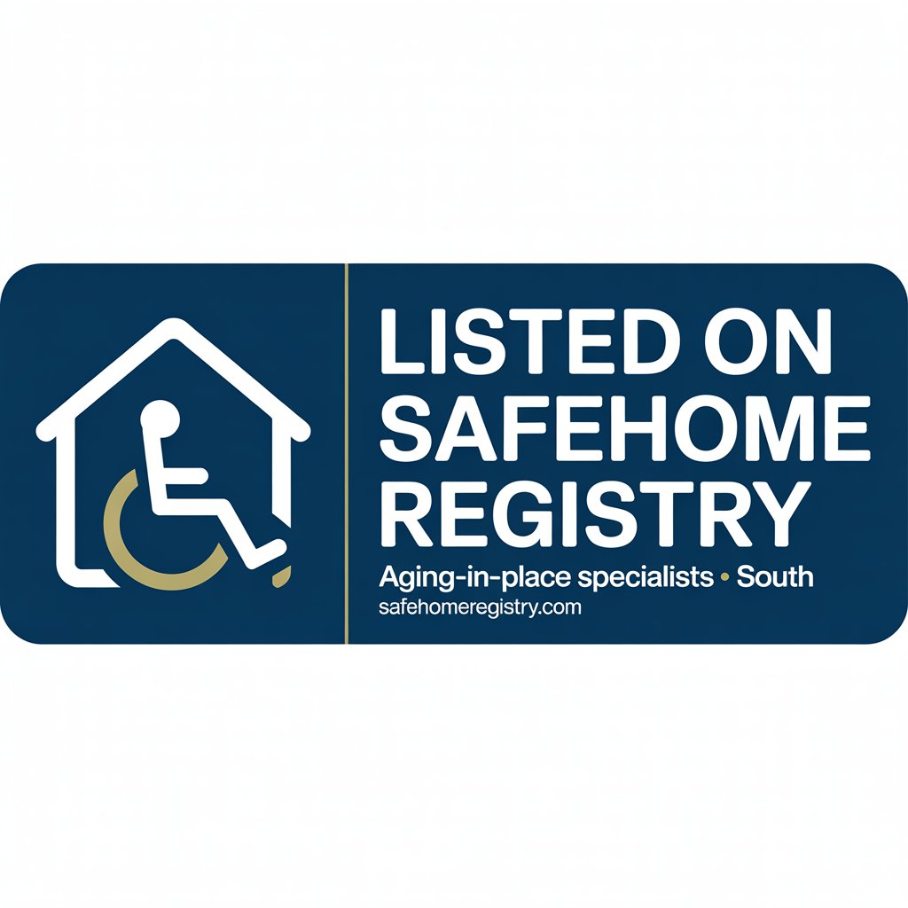Listed on SafeHome Registry badge — light background version