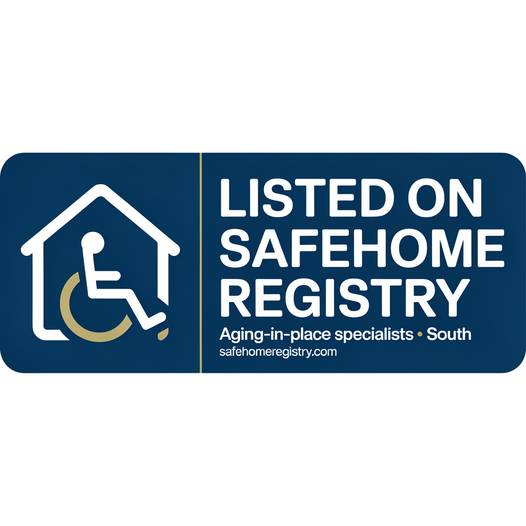 Listed on SafeHome Registry badge — dark background version